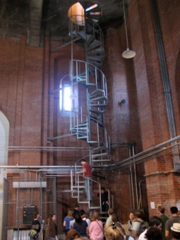 Climbing into the bell tower