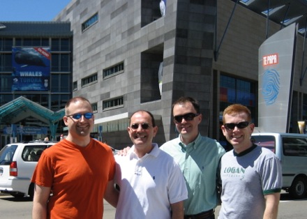 Posing with Stephen & Jeffrey outside Te Papa