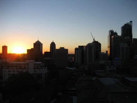 Sydney sunset from our hotel