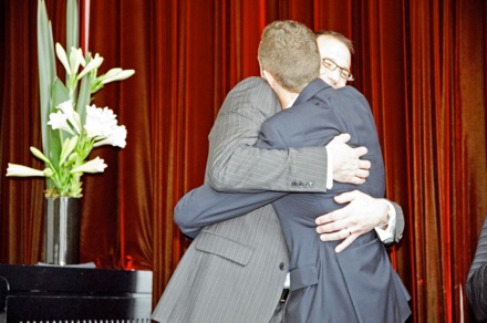 You may hug the other groom*