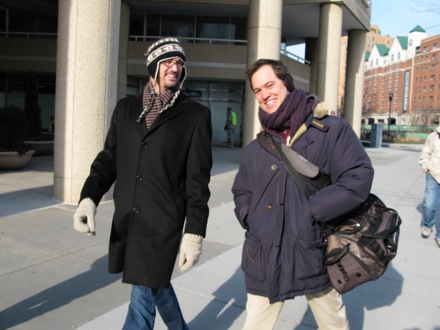 Jamie & Todd walking to the party