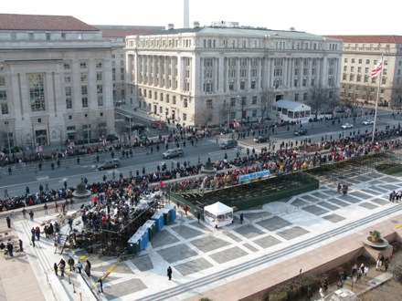 Freedom Plaza and the Wilson Bldg (DC's city hall)