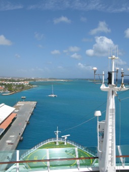 Looking out the front of the ship