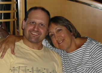 Siblings happy at the Champagne Bar