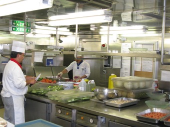 Deck 4 galley, veggie prep area