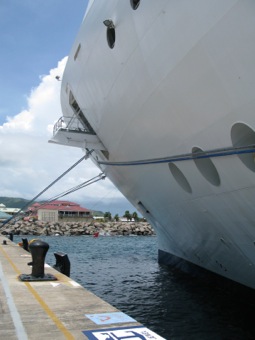 Walking past the ship