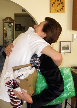 Sean gives grandma a 'thank you' hug