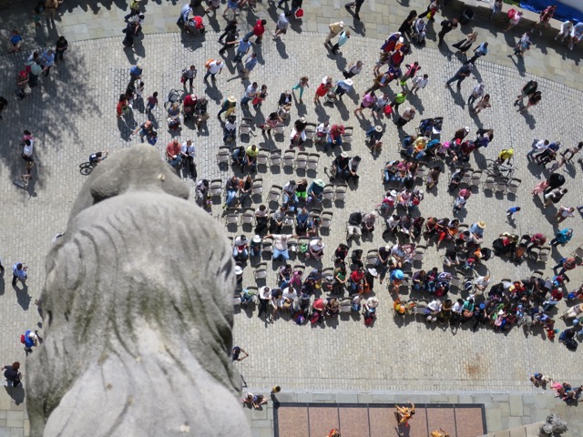 People at the entrance