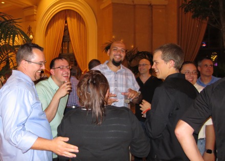 Group gathers in the Bellagio lobby