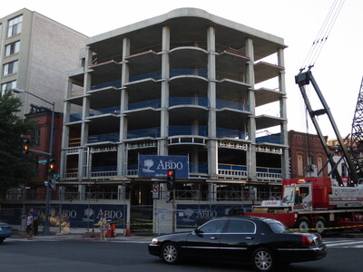 September 19. Front of the new building is coming into focus.