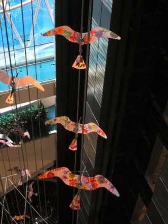 Birds in the aft elevator atrium