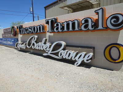 A bunch of retired signs