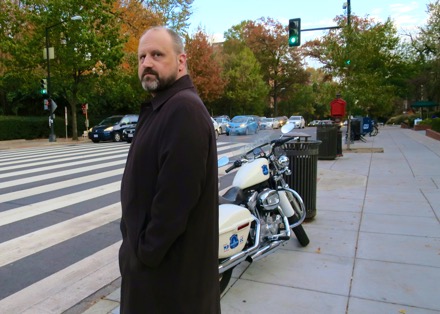 Checking out the police motorcycle