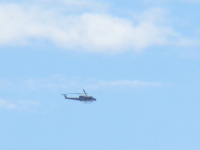 As we were waiting, a helicopter hovered near the White House.