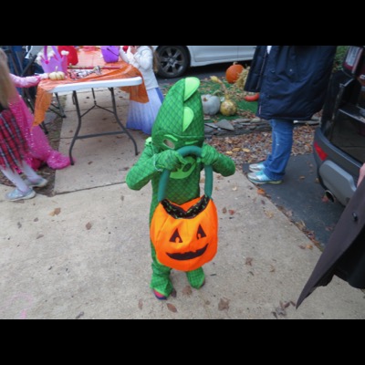 Garrett's grandmother made this Trick-or-Treat bag