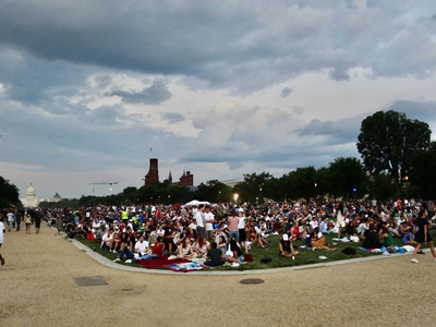 The crowd grows