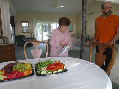 Grandma Anna setting the table