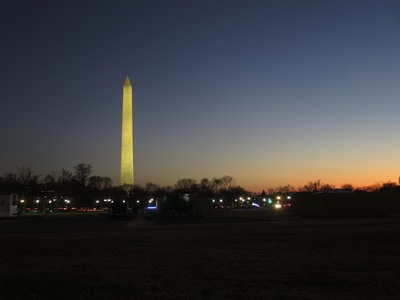 Washington Monument at dusk