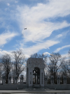 A plane departing from National