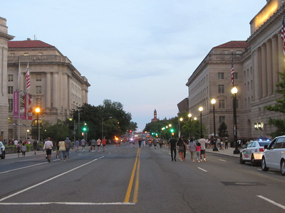 Roads were closed, so we could walk down the center of 14th street.