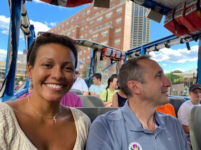 Bria & David getting on the Duck boat