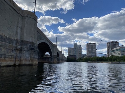 Passing under the bridge