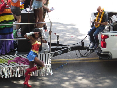 Wonder Woman guarding the post