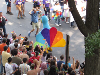 The NBC peacock shows its colors