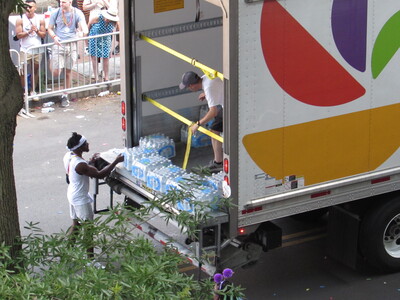 They were giving away free water. What a good idea.