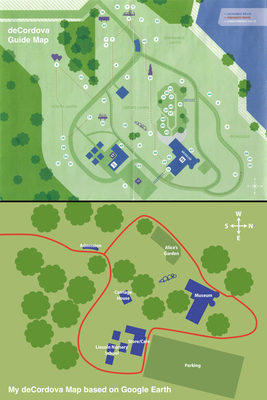 We had quite a bit of trouble using their map, so I made my own version using satellite photos for comparison.