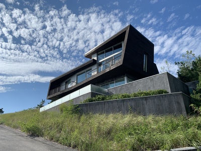 The house across from ours was VERY modern.