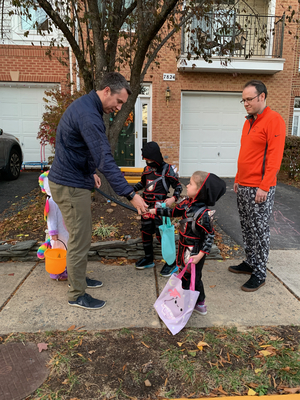 We met up with a neighbor and his daughter, Olive. We walked the neighborhood together.