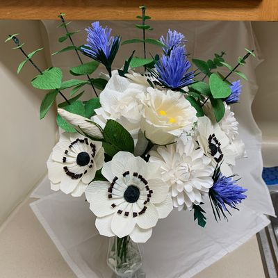 White and Blue Arrangement